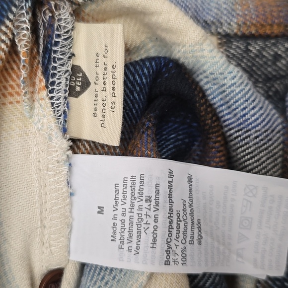 MADEWELL flannel Blue Gold Shirt Shacket Sz M - Picture 6 of 6